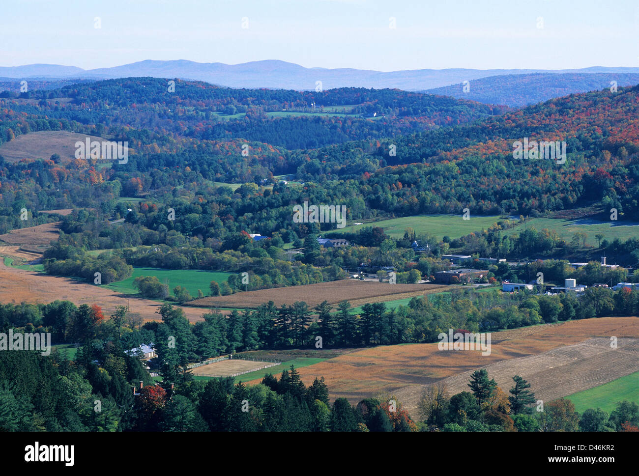 Elk280-1280 Vermont, Pomfret, countryside from Mt Tom Stock Photo