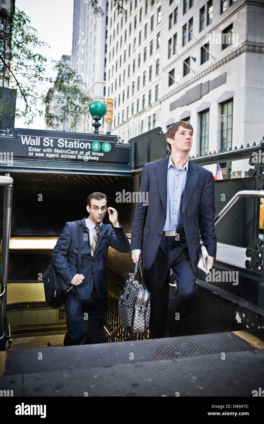 routine for these wall street suits Stock Photo