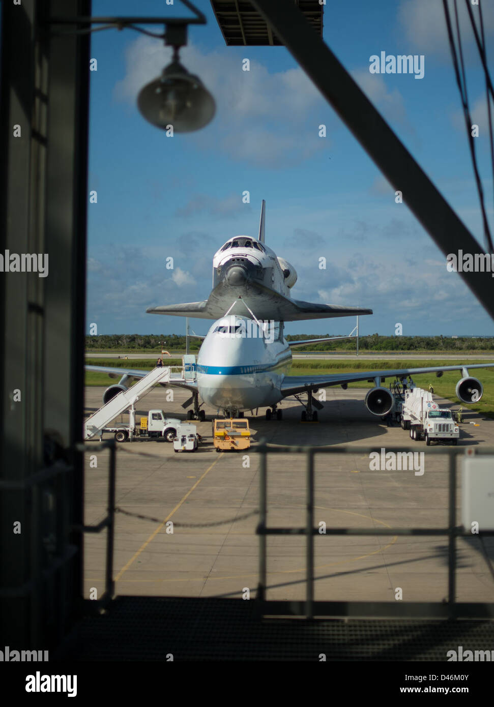 Space Shuttle Endeavour was transported atop the Shuttle Carrier ...