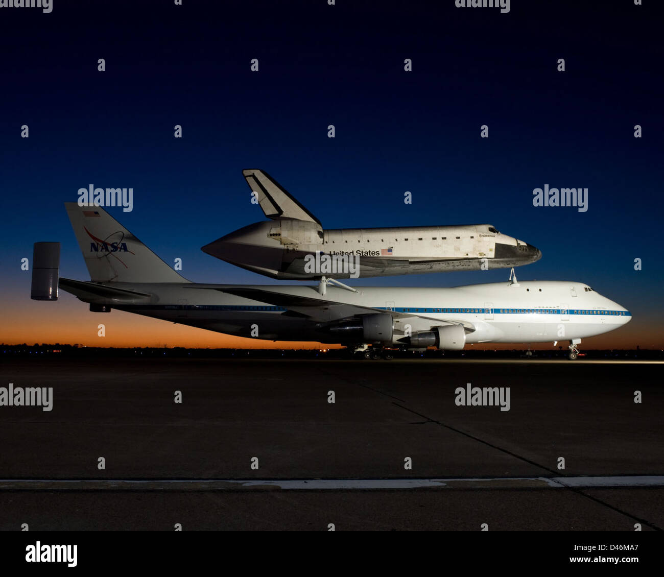 The Space Shuttle Endeavour was transported atop the 747 Shuttle ...