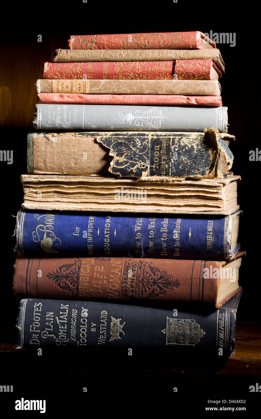 Old books stacked on antique hires stock photography and images Alamy