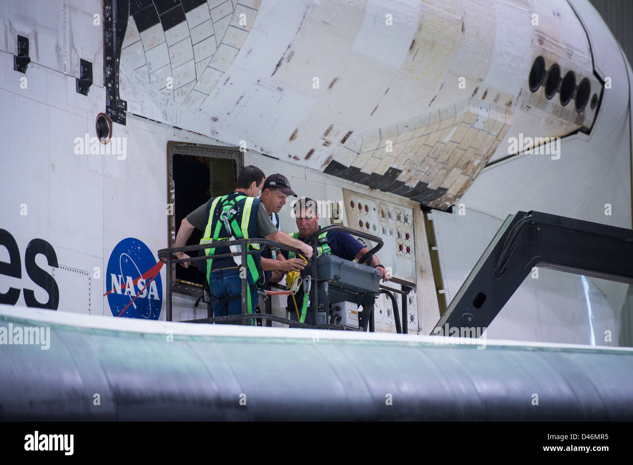 Space Shuttle Endeavour (OV-105) was transported to the California ...