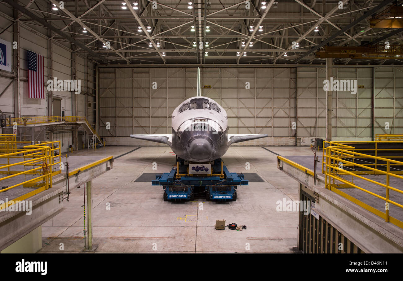 The Space Shuttle Endeavour was prepared for transport in California on ...