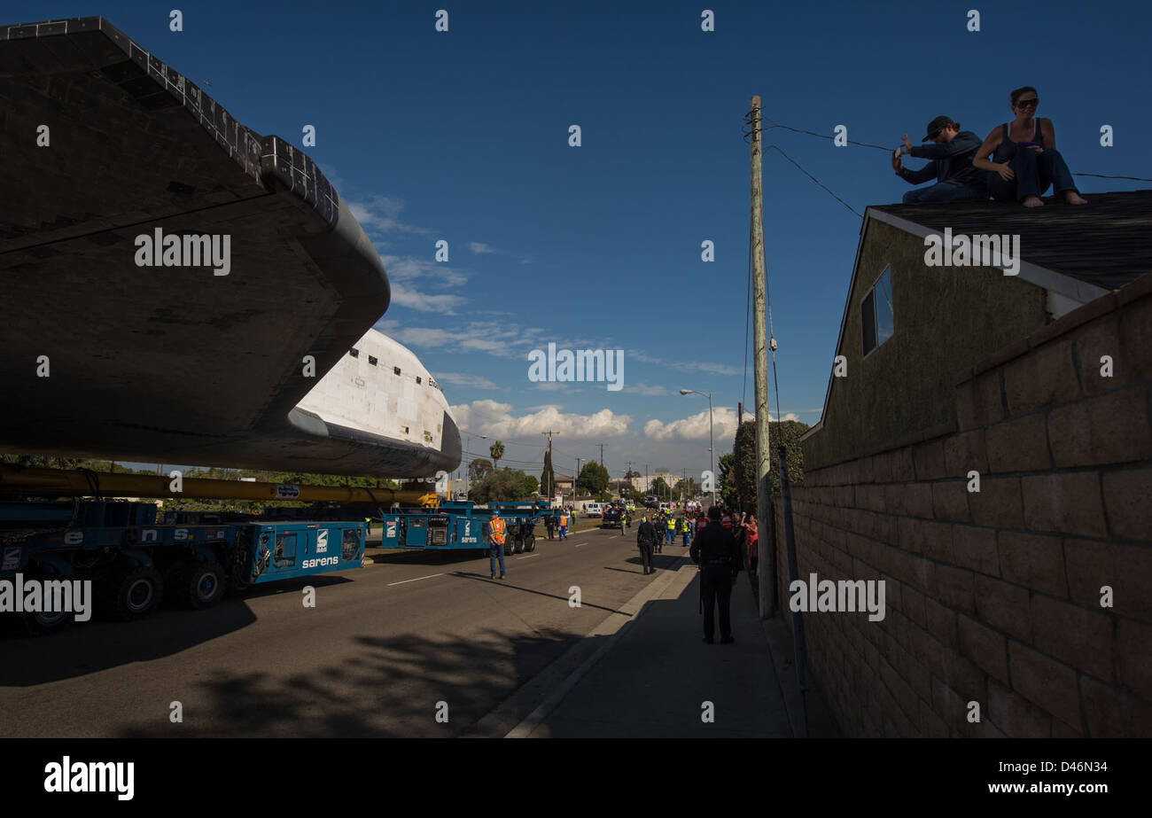 Space Shuttle Endeavour was transported through Los Angeles on an ...