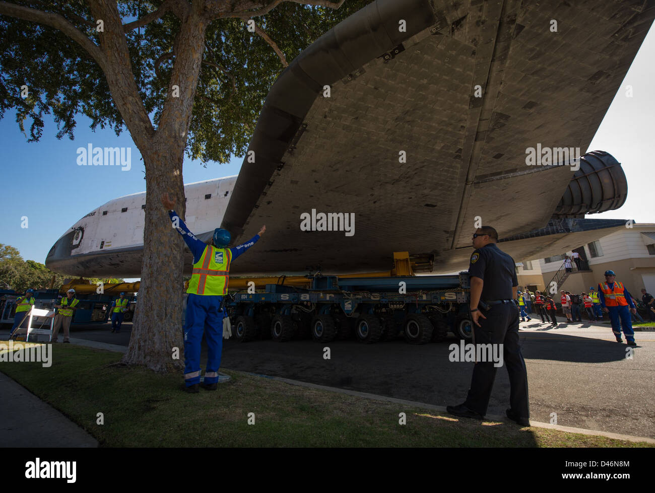 Space Shuttle Endeavour was transported through Los Angeles to its ...