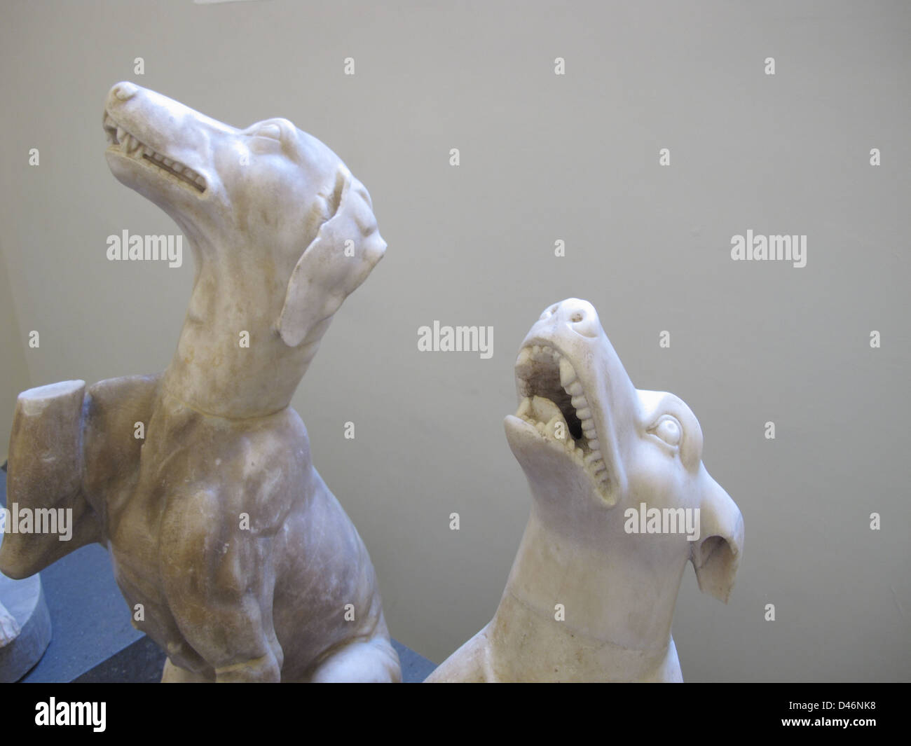 Dog statues from the roman empire Stock Photo