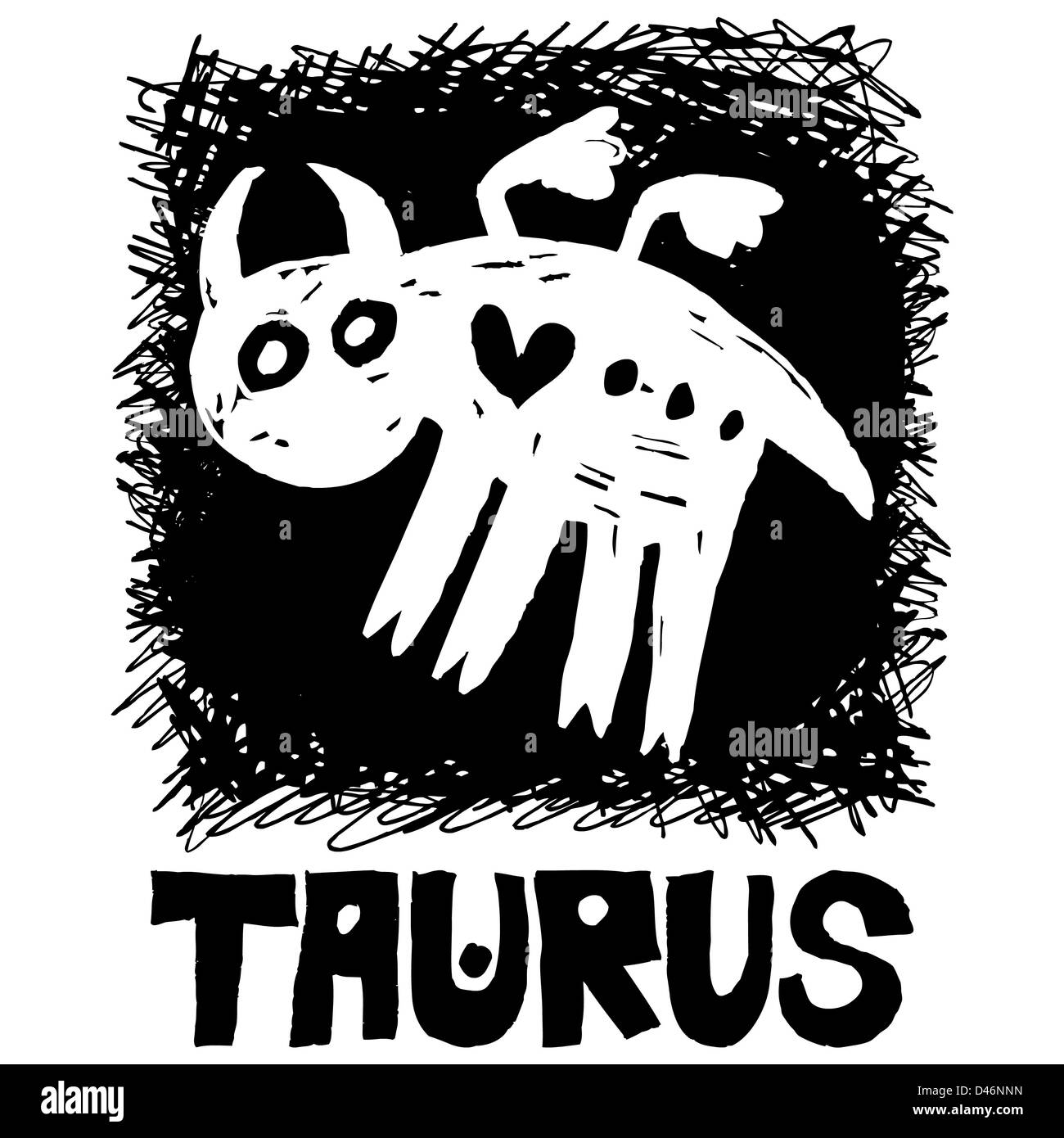 hand drawn sign of the zodiac Taurus Stock Photo Alamy
