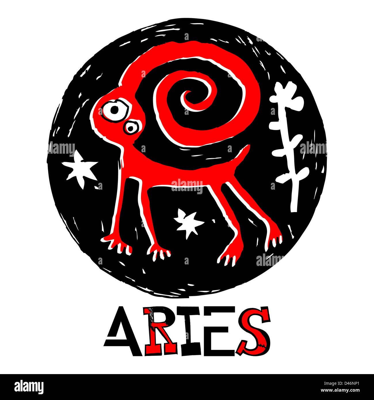 crazy zodiac, doodle Aries Stock Photo - Alamy