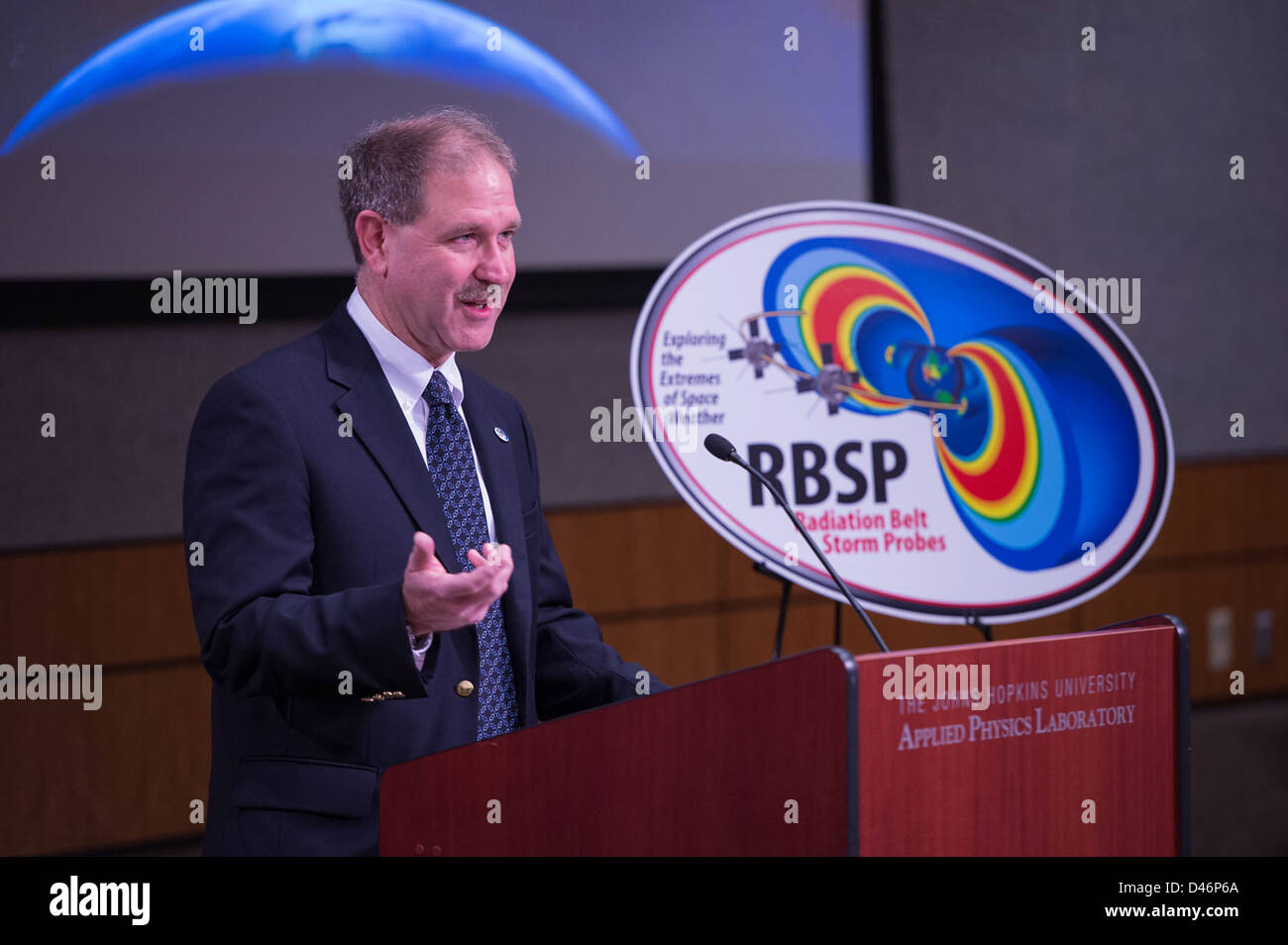 NASA’s Van Allen Probes, launched to study Earth's radiation belts, were named in honor of Dr. James Van Allen, who discovered these belts. The probes aim to explore space weather and its effects on Earth. Stock Photo