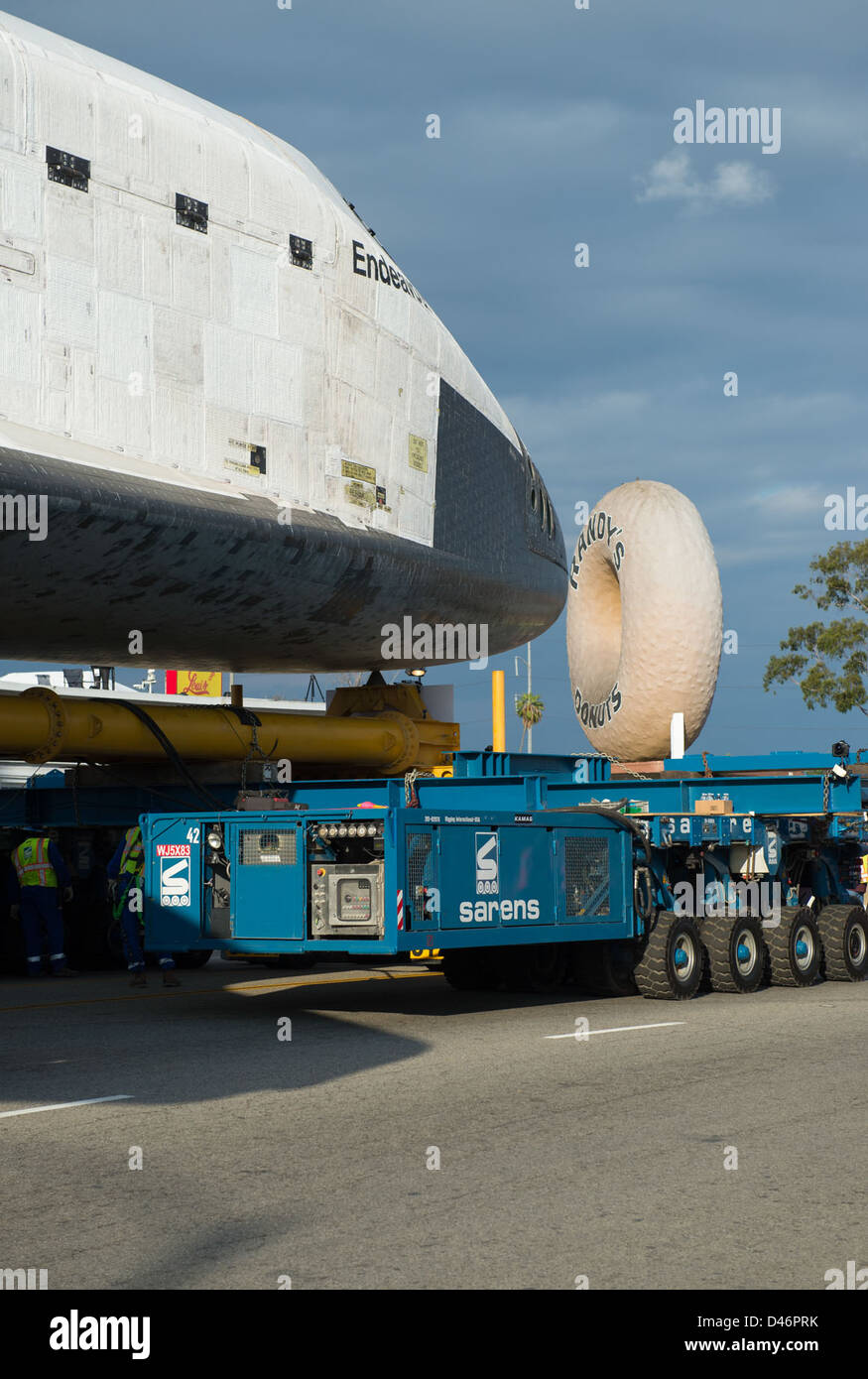 Space Shuttle Endeavour was transported on the Over Land Transporter ...