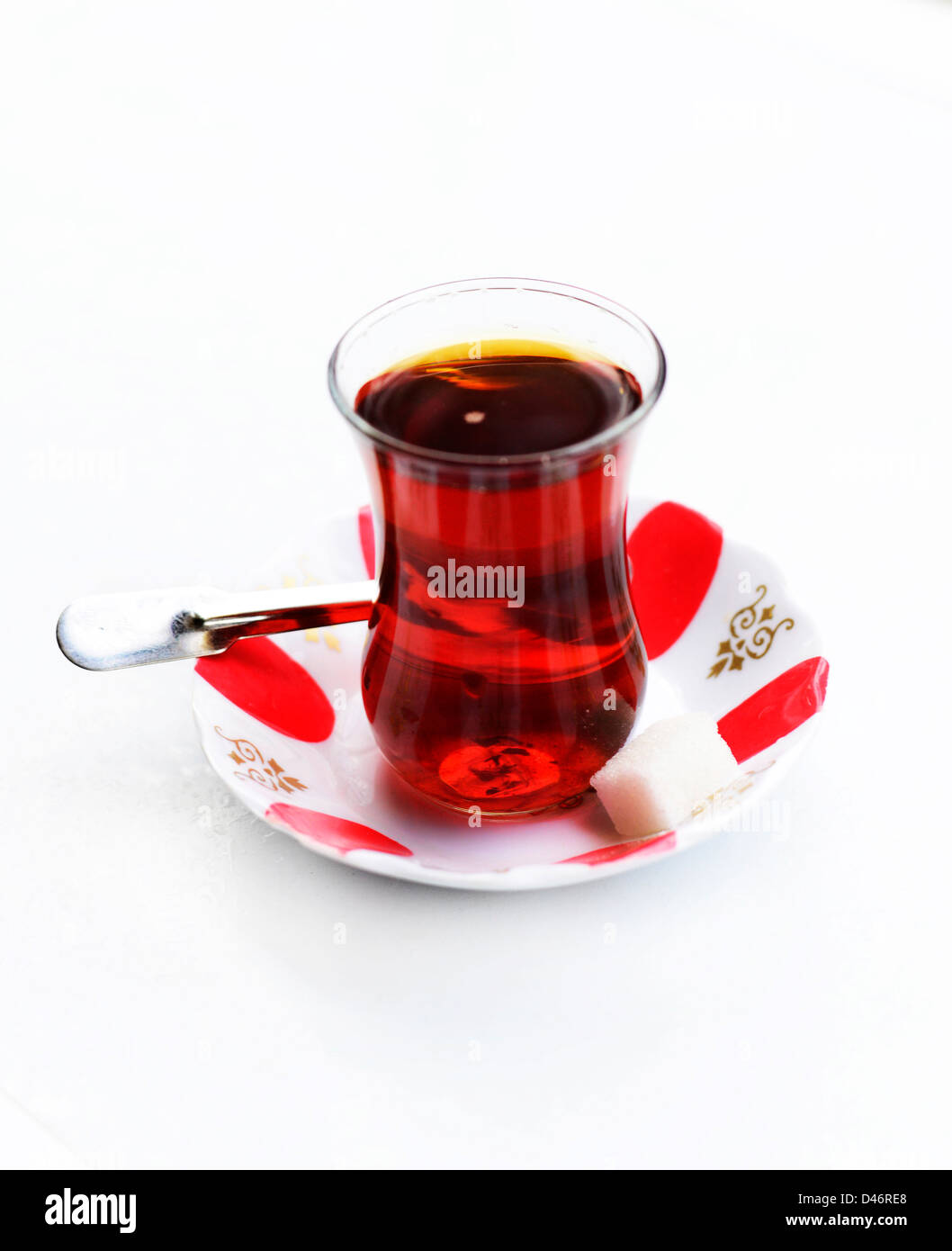 Turkish Tea (cay), served in tulip shaped glass Stock Photo Alamy