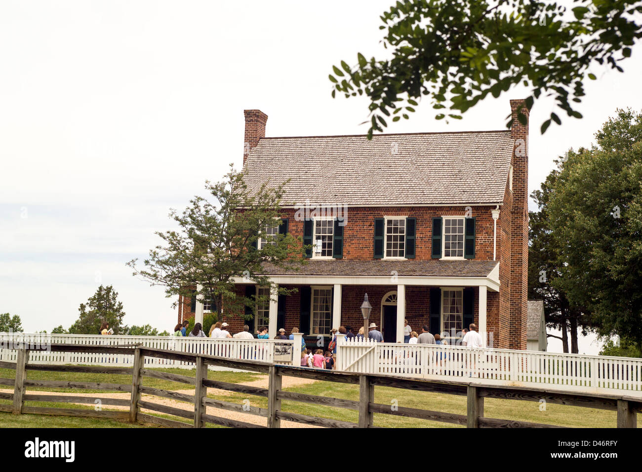 Civil War visitors tour the historic 1819 Clover Hill Tavern in