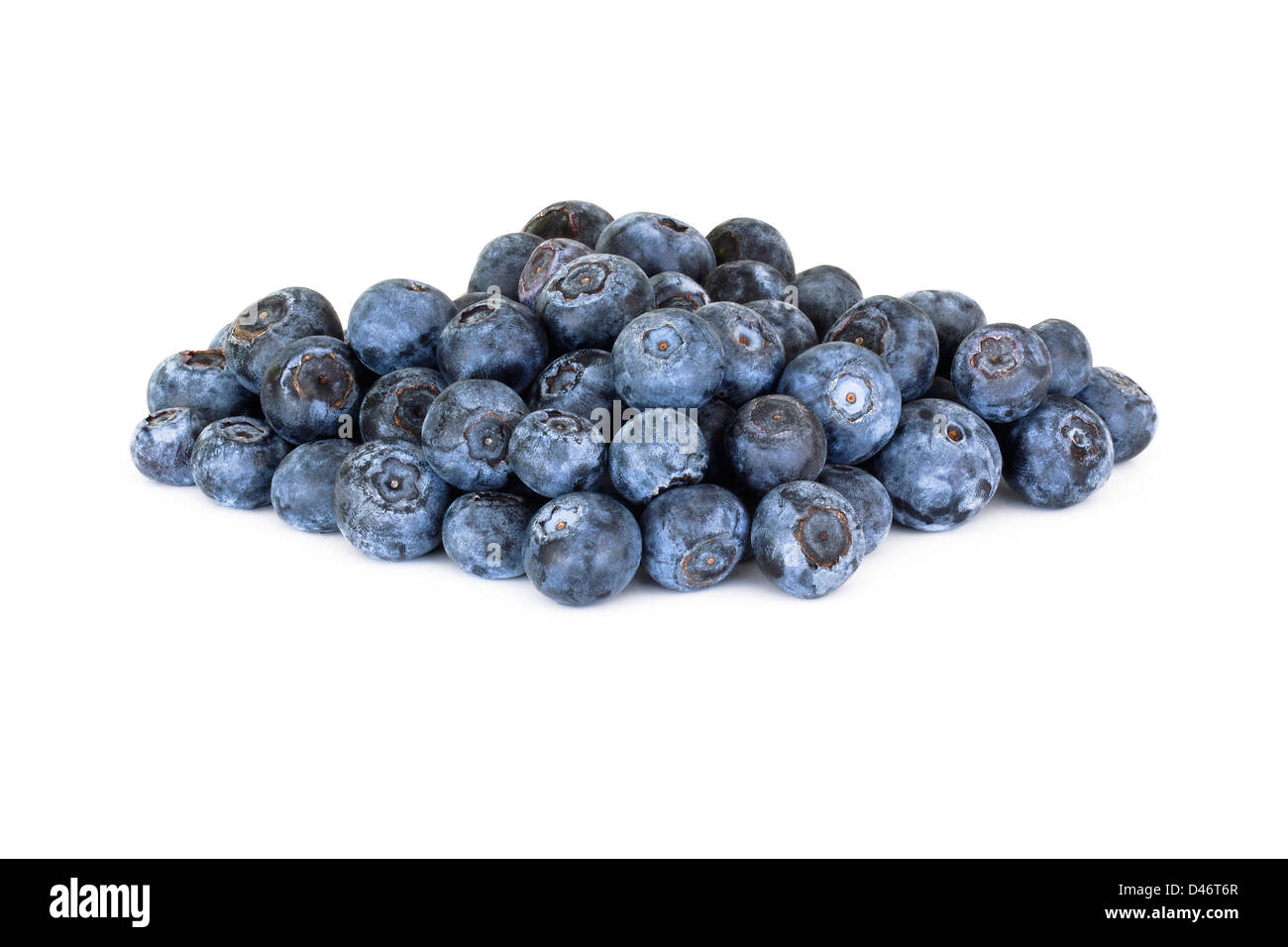 Fresh blueberries macro isolated on white background Stock Photo