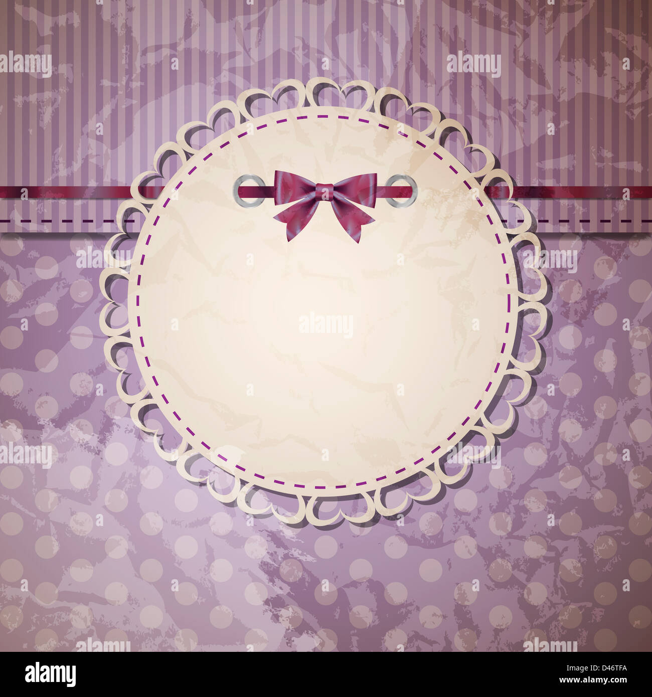 vintage frame with bow vector illustration Stock Photo - Alamy