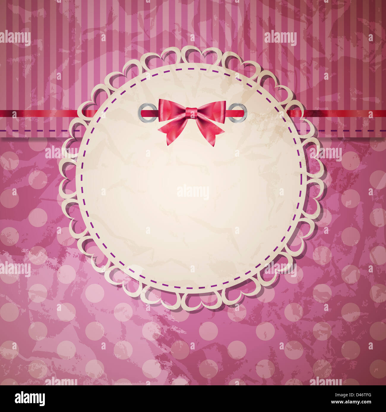 vintage frame with bow vector illustration Stock Photo - Alamy