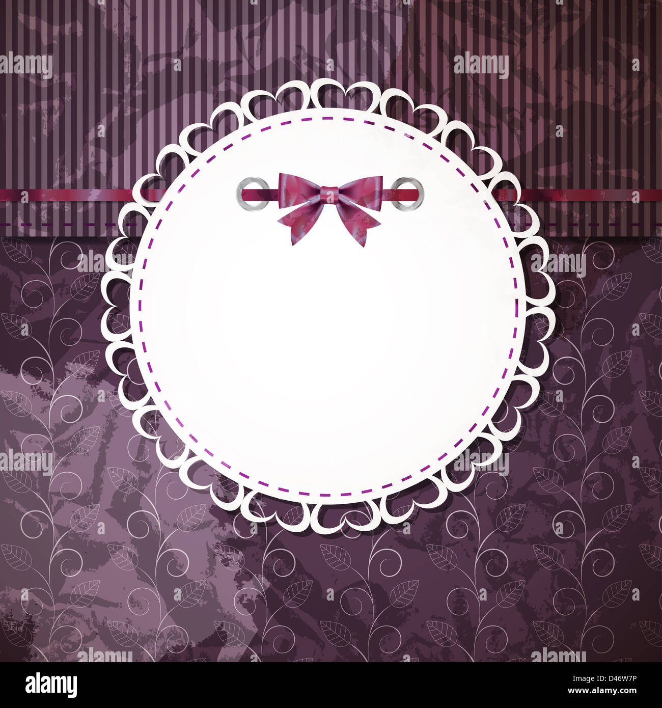 vintage frame with bow vector illustration Stock Photo - Alamy