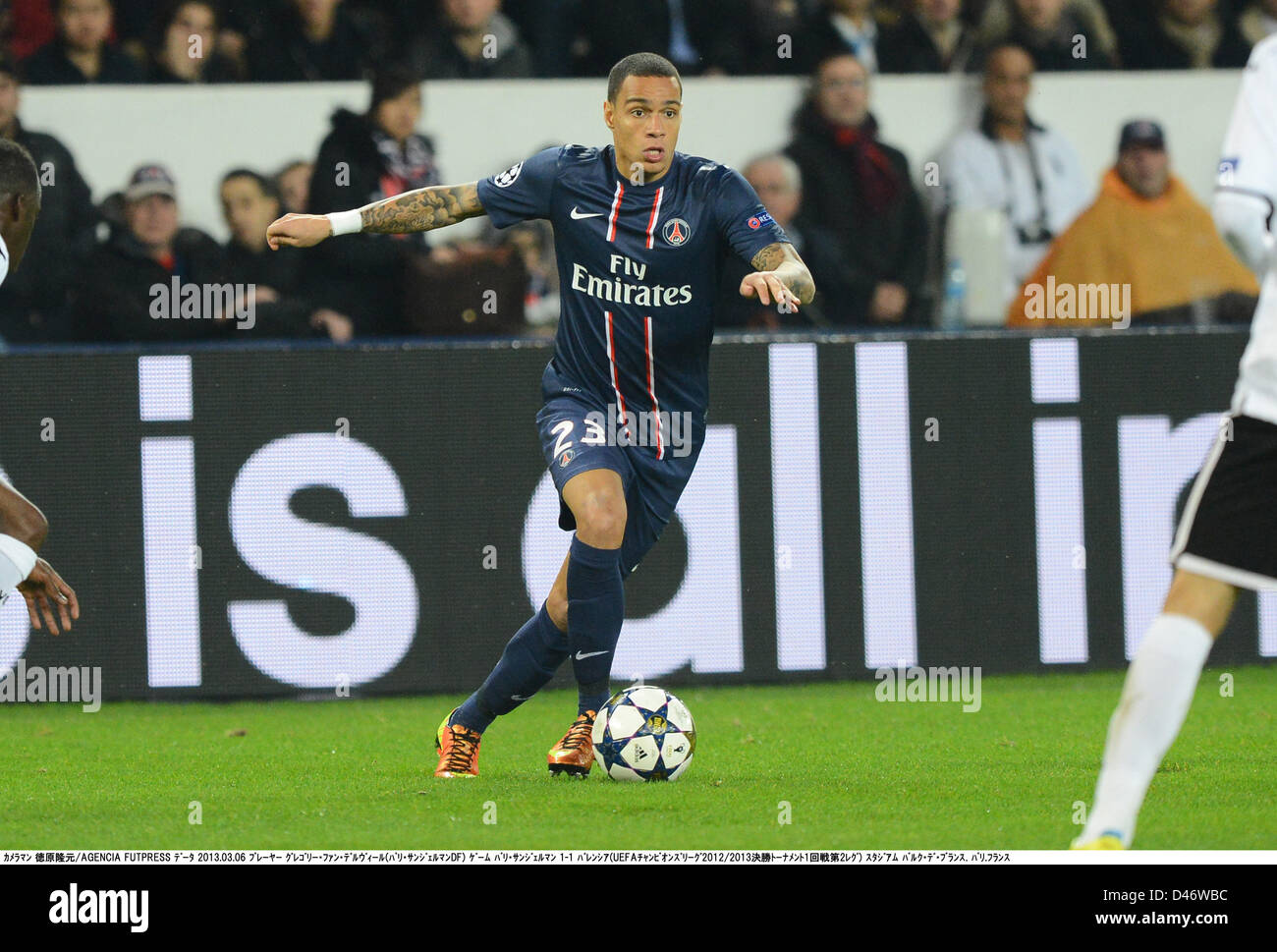 Gregory van der Wiel of PSG during the UEFA Champions League match at The  Etihad Stadium. Photo credit should read: Simon Bellis/Sportimage via PA  Images Stock Photo - Alamy
