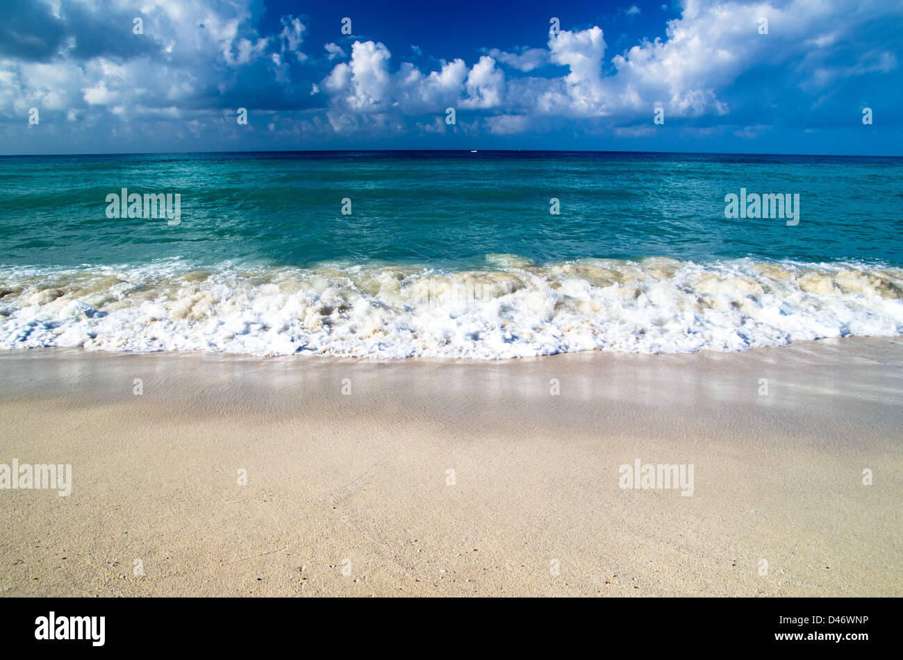 beautiful blue caribbean sea beach Stock Photo