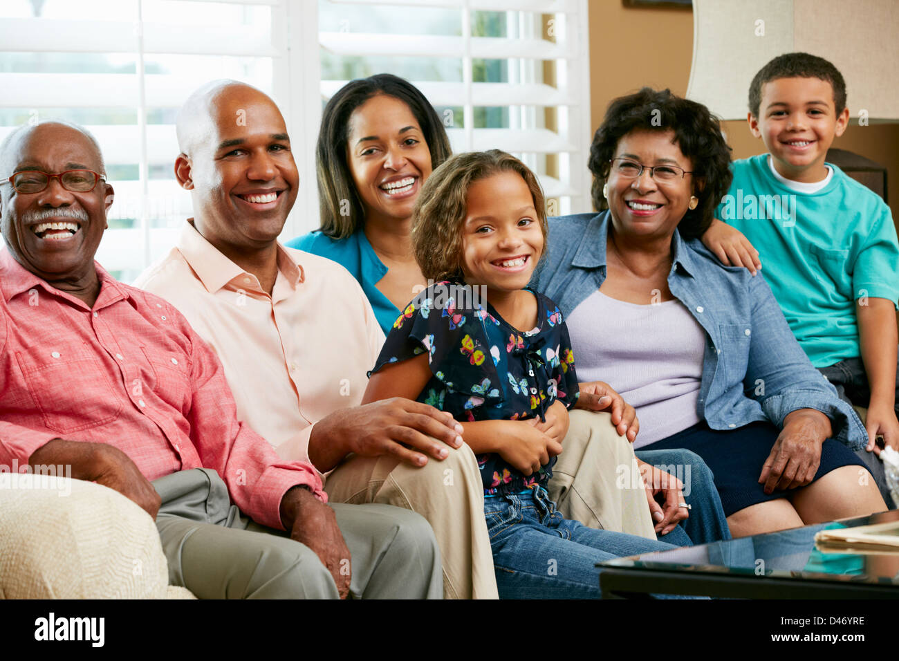 Portrait Of Multi Generation Family Stock Photo