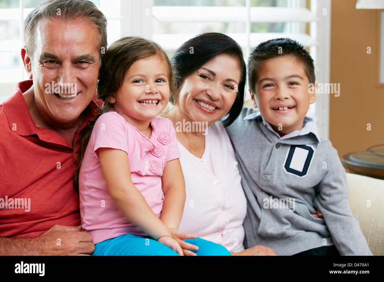 Portrait Of Grandparents With Grandchildren Stock Photo - Alamy