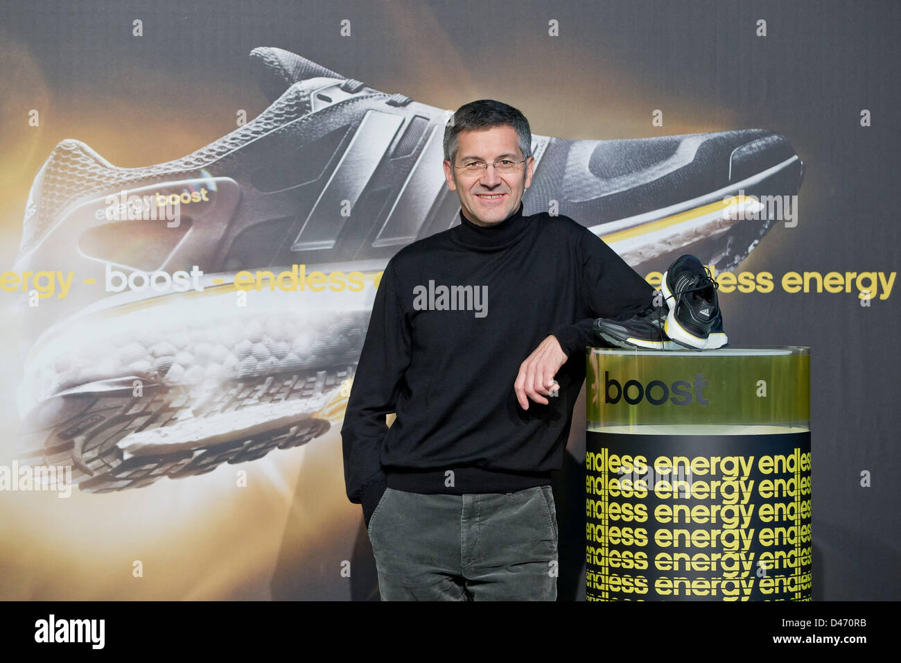 adidas CEO Herbert Hainer poses before the company's financial statement press conference in Herzogenaurach, Germany, 07 March 2013. Photo: DANIEL KARMANN Stock Photo