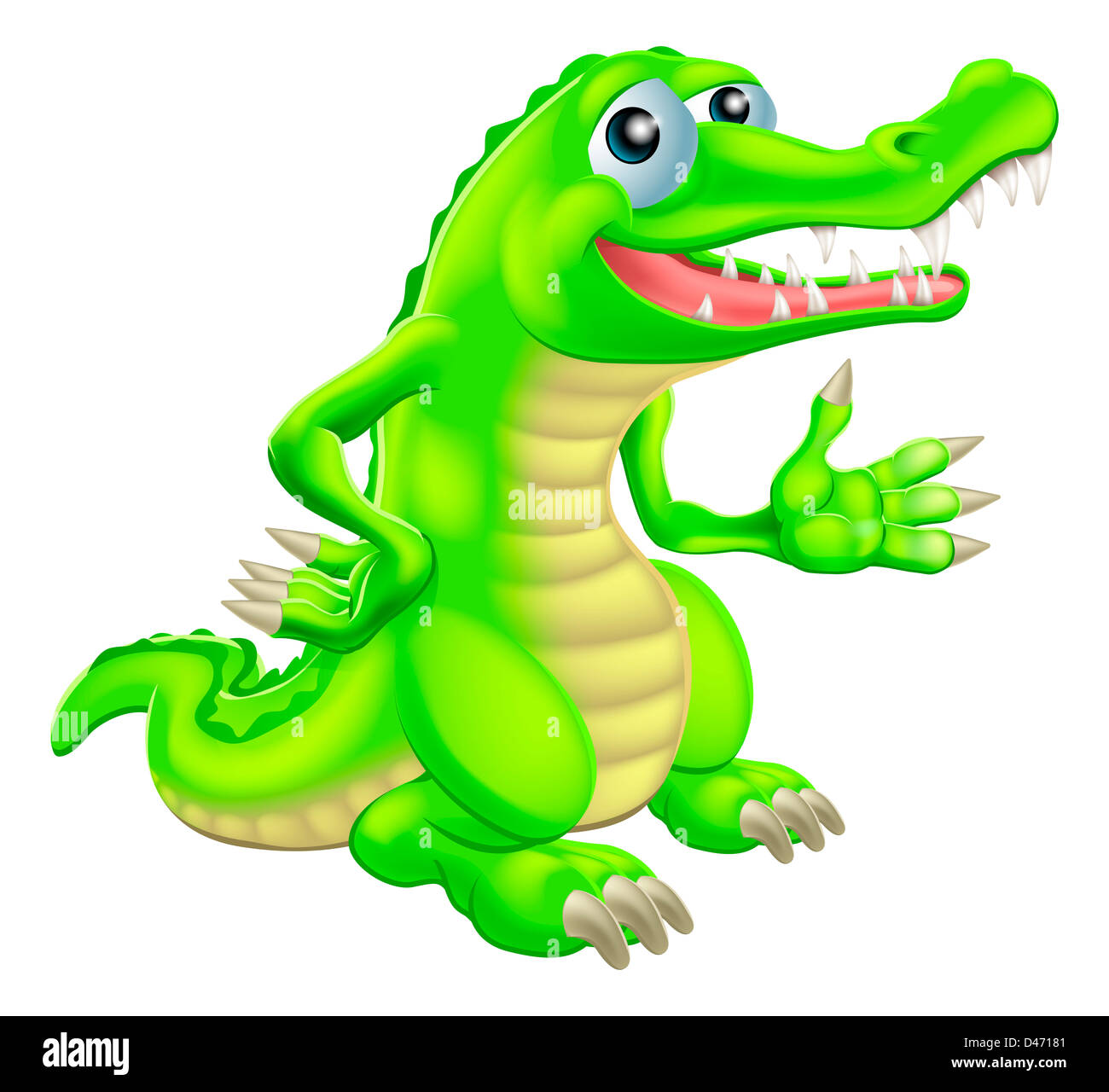 Illustration of a cartoon crocodile or alligator character or mascot Stock Photo