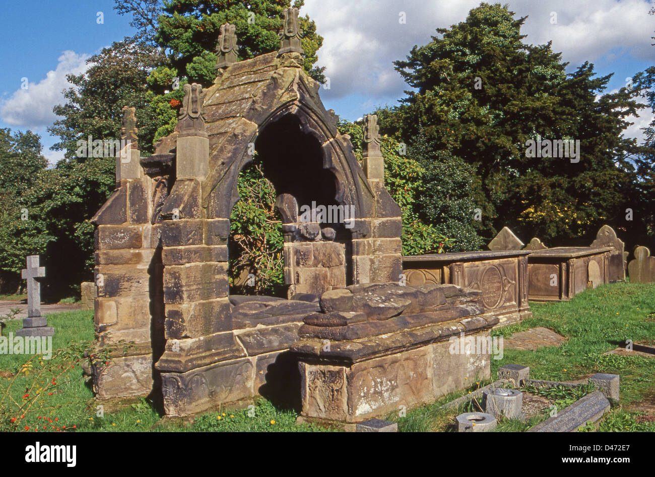 Canopied tomb (14th century), St Mary's Church, Astbury, Cheshire, England, UK Stock Photo