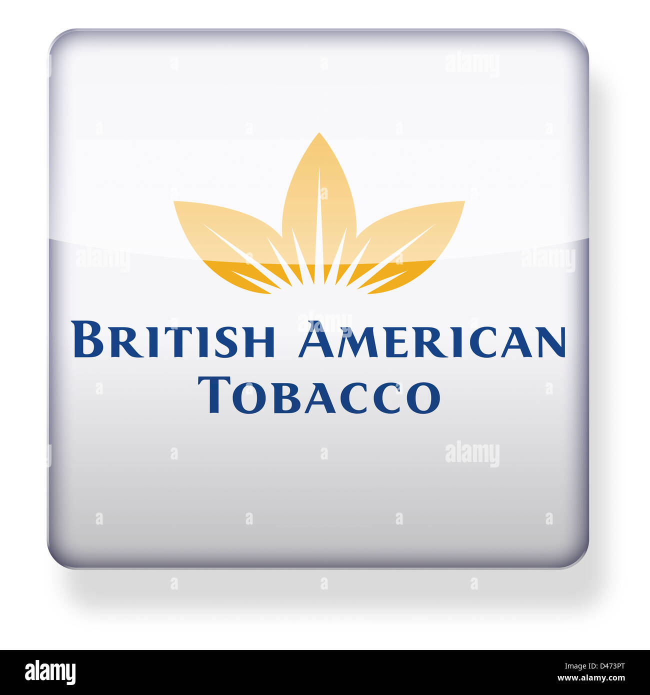 British American Tobacco logo as an app icon. Clipping path included. Stock Photo