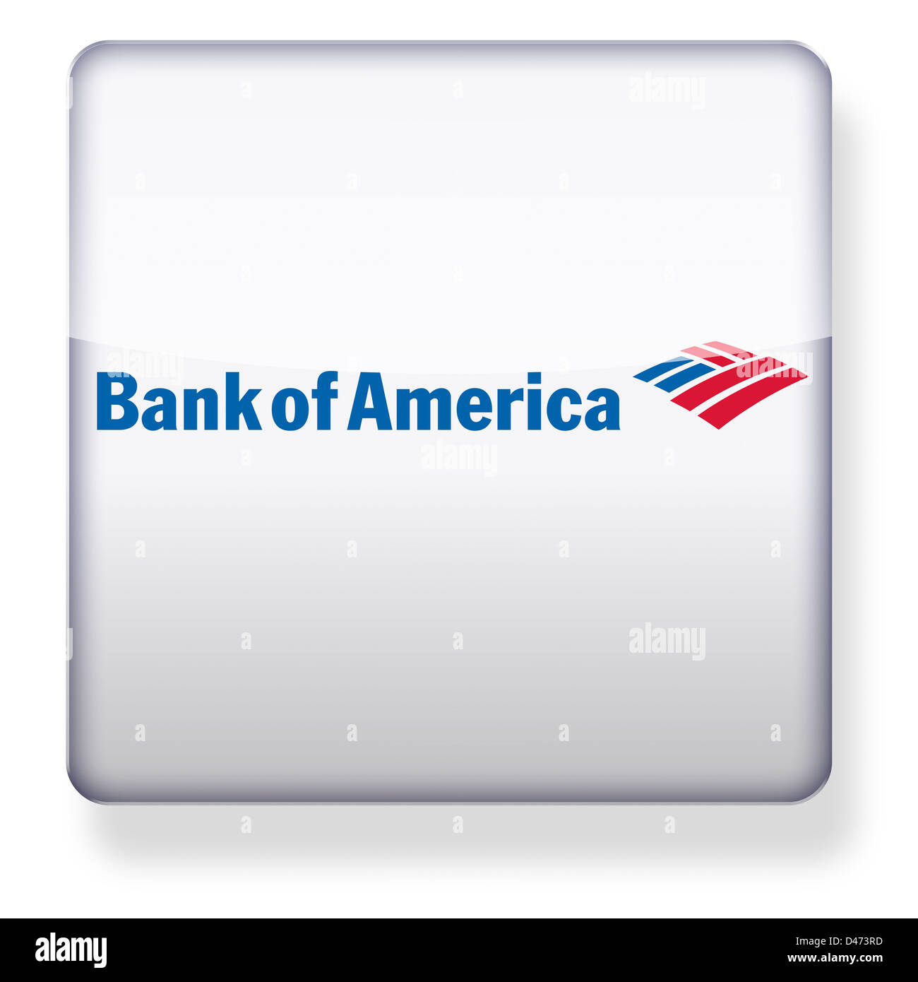 Bank of America logo as an app icon. Clipping path included. Stock Photo