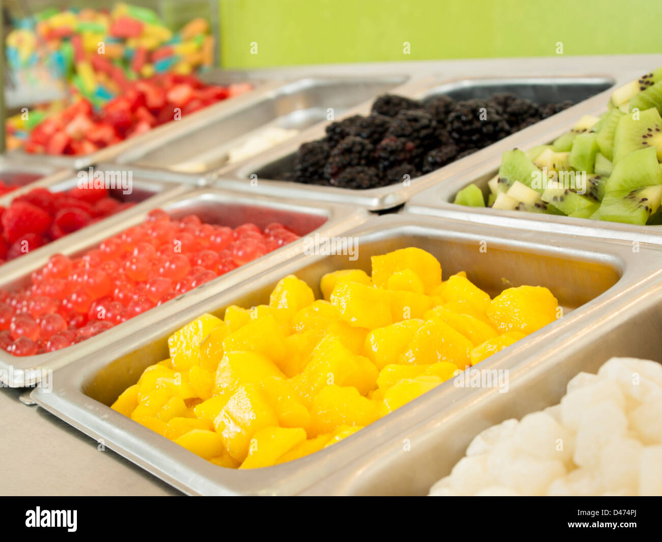 Frozen Yogurt Toppings Bar Yogurt Toppings Ranging From Fresh