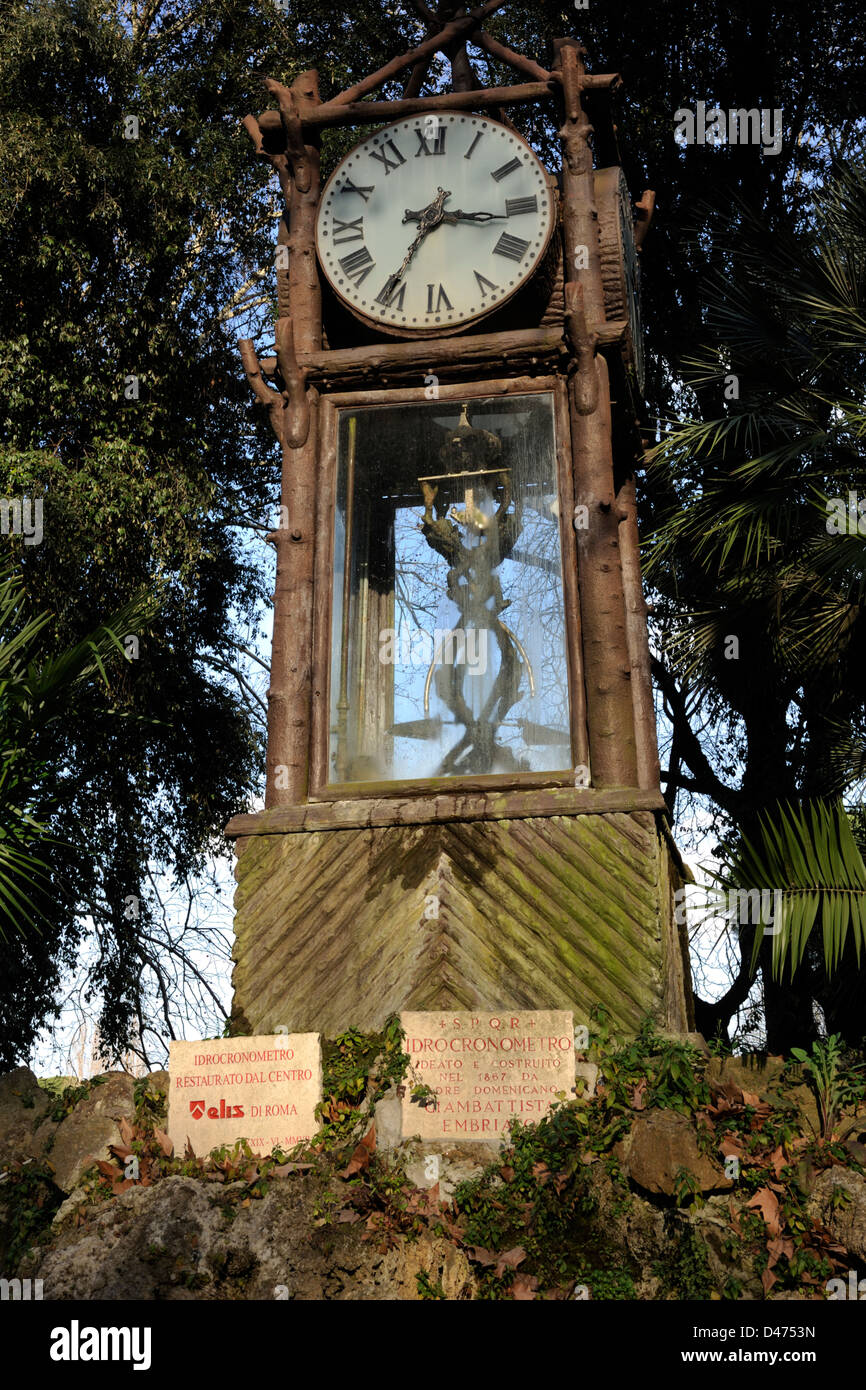 italy, rome, villa pincio, water clock Stock Photo Alamy