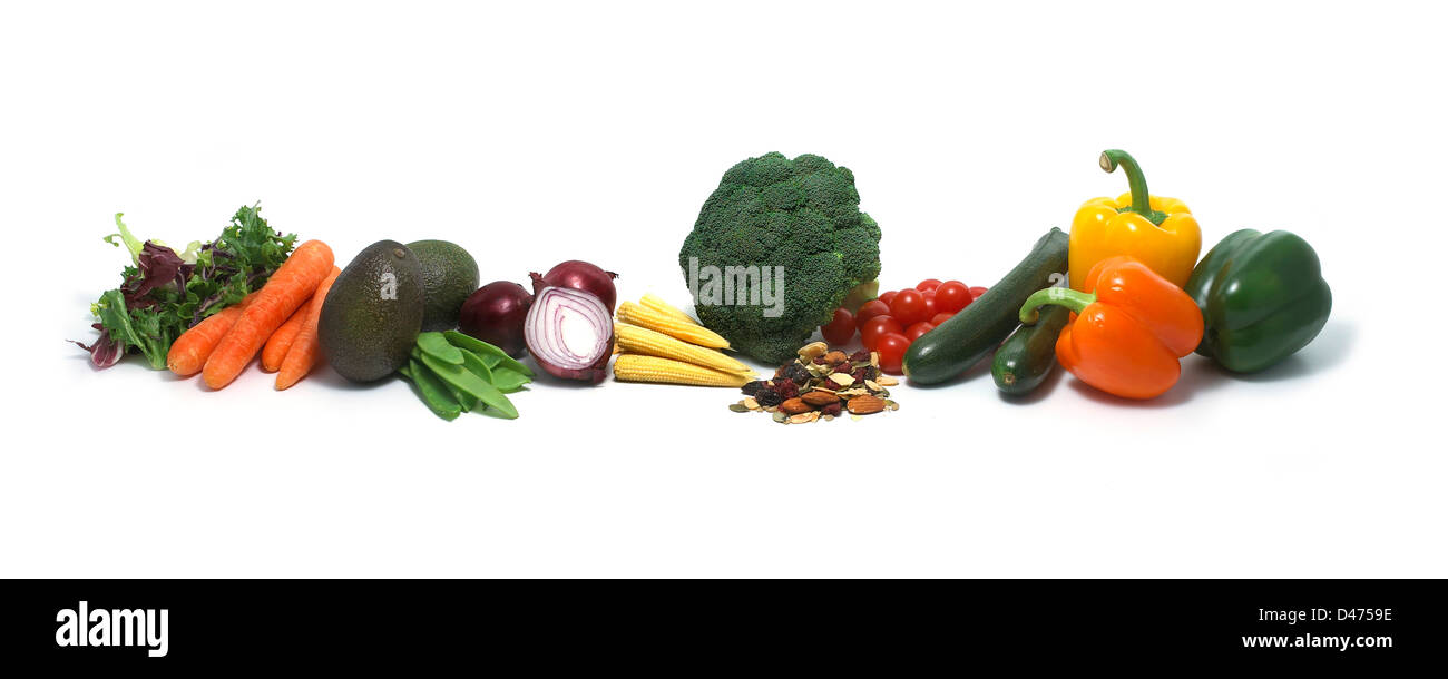 Line of vegetables cut out white background Stock Photo 54247578 Alamy