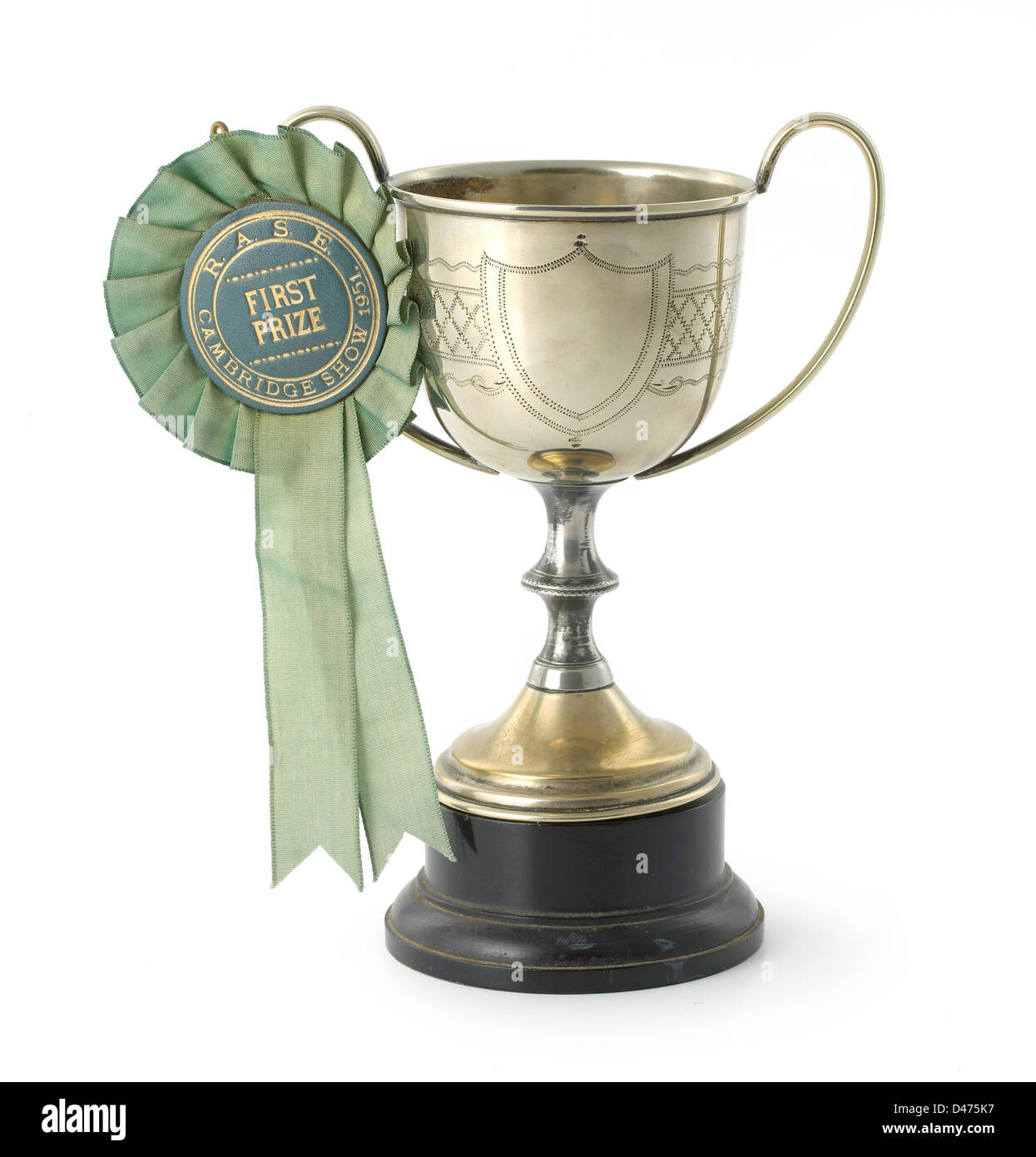 Golden cup with rosette Stock Photo