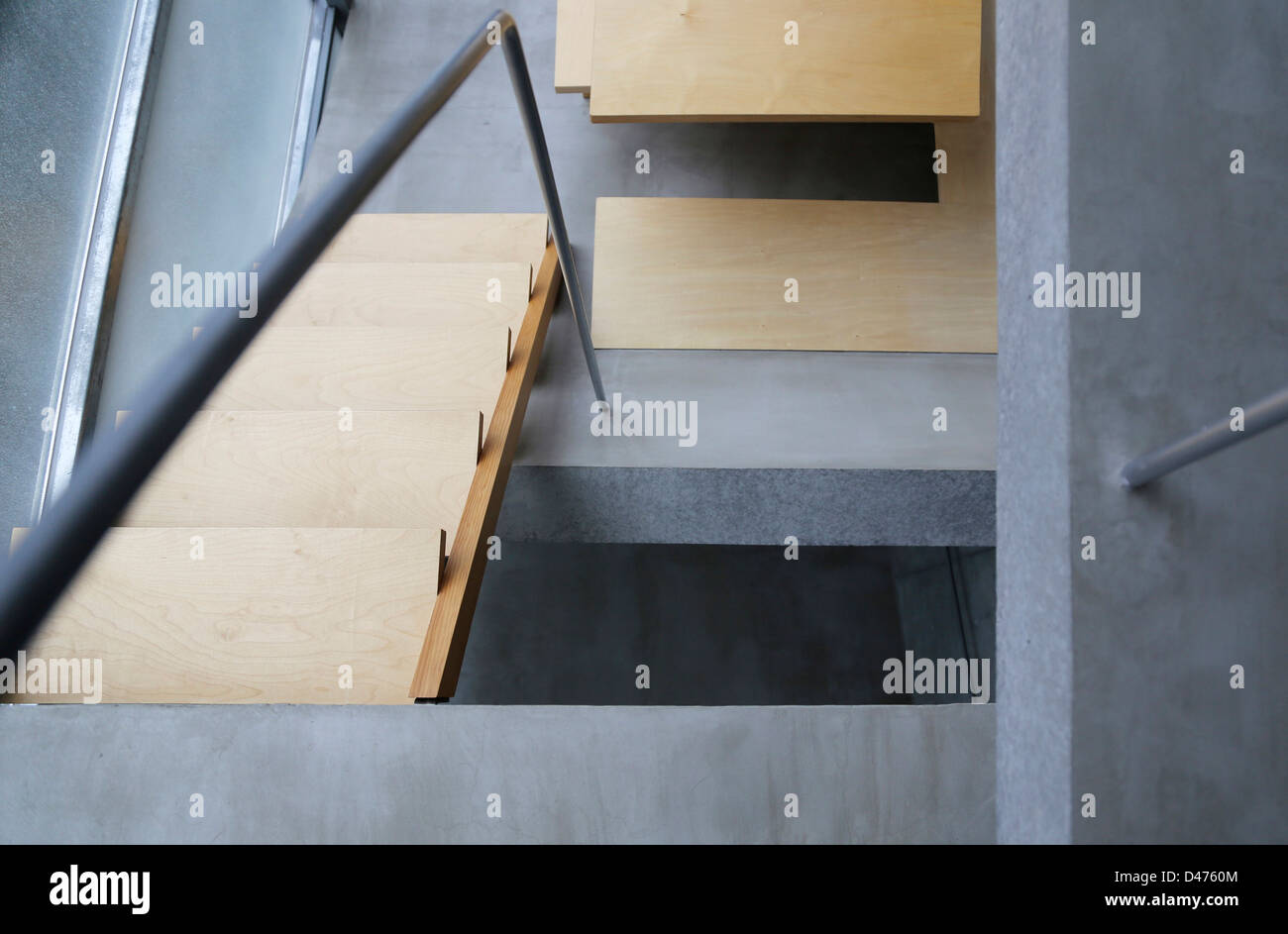 The Mist House, Tokyo, Japan. Architect: TNA, 2012. Interior detail looking at concrete floor. Stock Photo