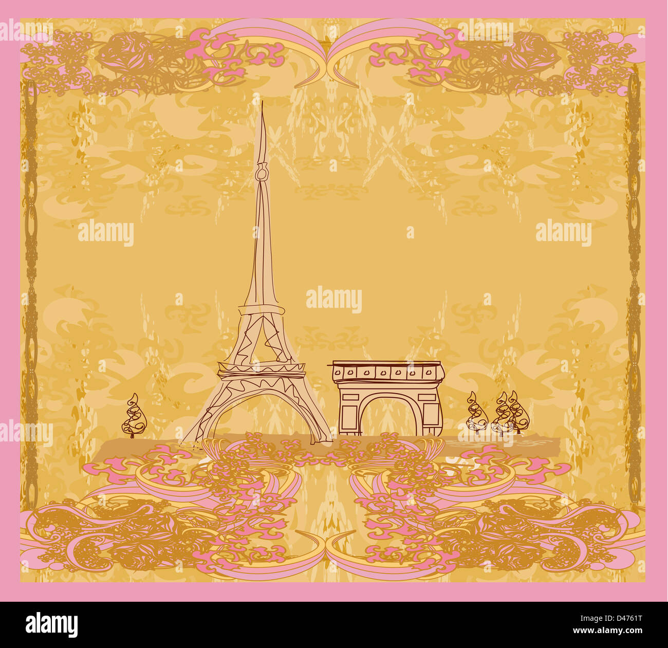 Eiffel tower artistic background. Vector illustration Stock Photo - Alamy