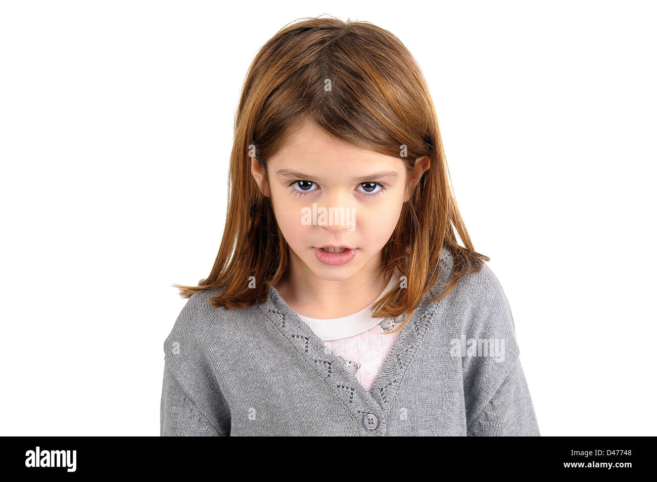 Young girl posing isolated in white Stock Photo - Alamy
