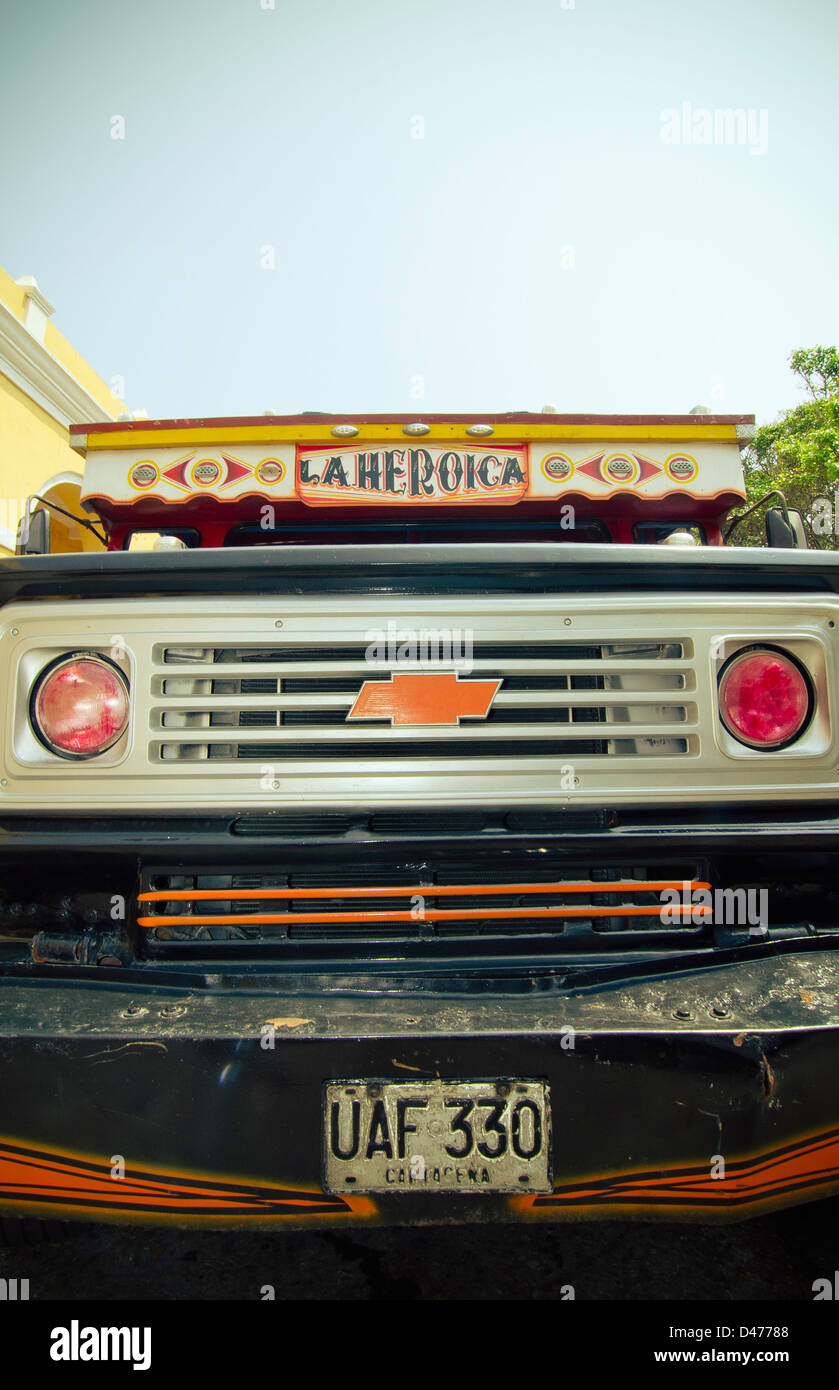 Traditional Colombian Chiva bus Stock Photo