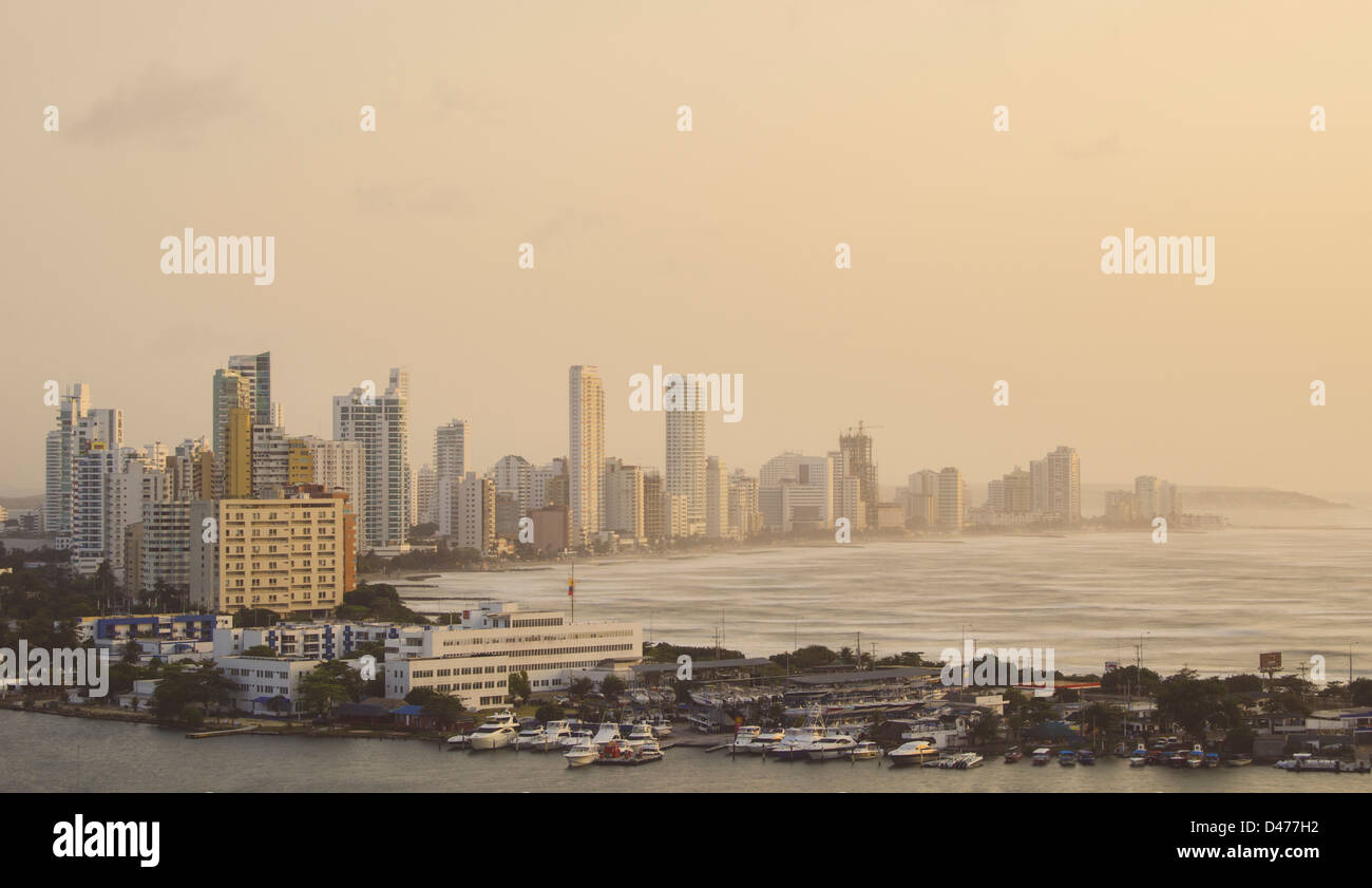 Aerial view of the Bocagrande district, Cartagena, Colombia Stock Photo