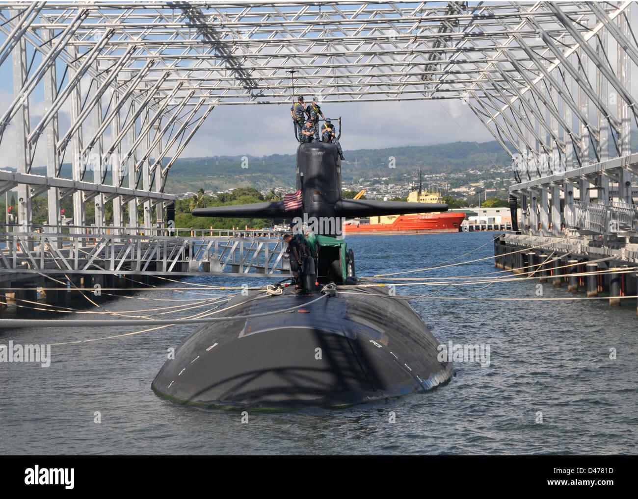 A Sub conducts deperming at the new drivein submarine