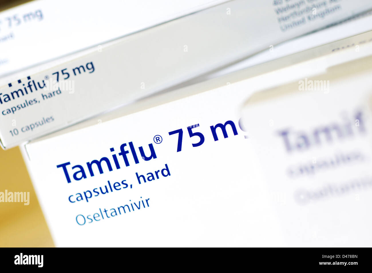 Close up of Tamiflu medication Stock Photo