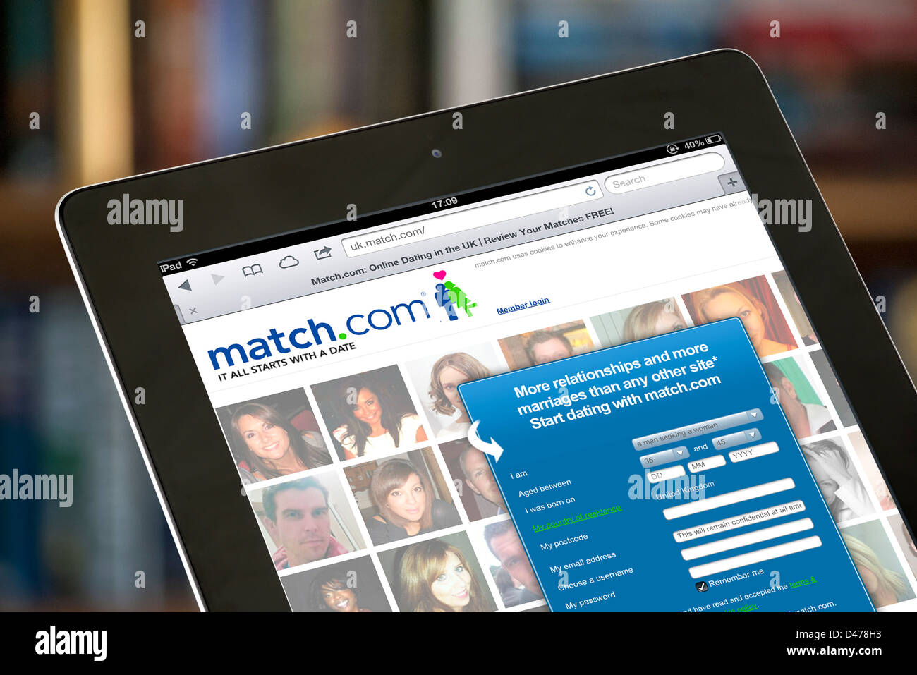 The online dating site match.com viewed in the UK on a 4th generation Apple iPad, UK Stock Photo