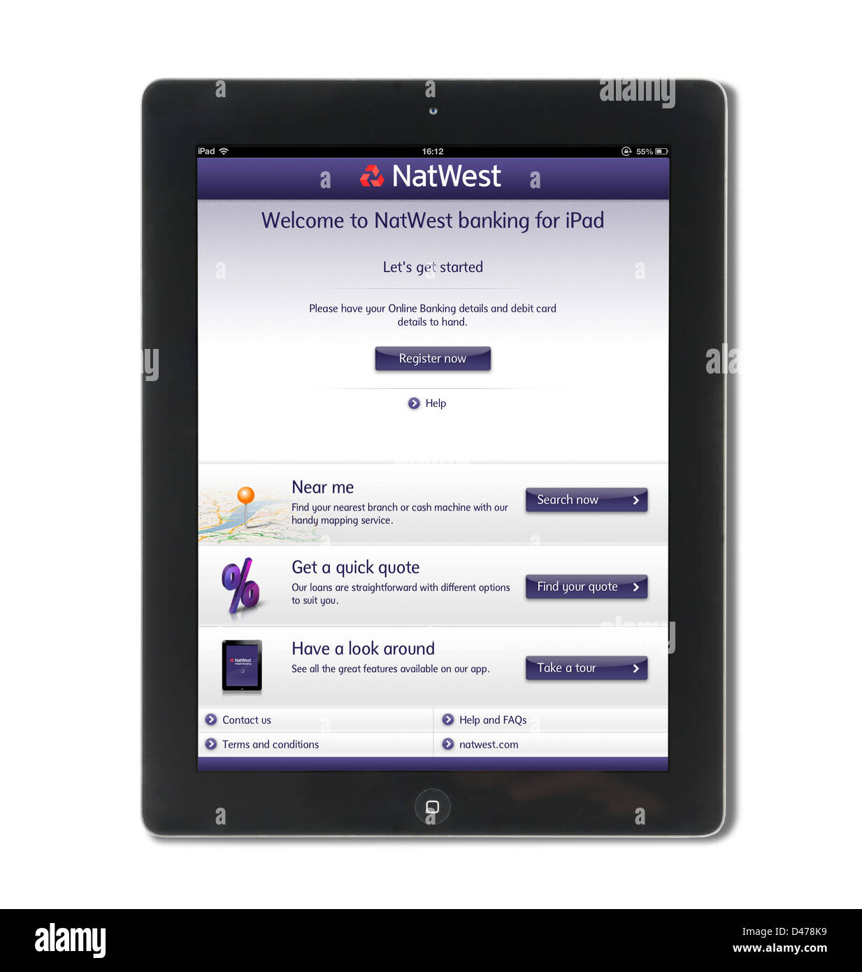 Registering for online banking with NatWest bank on an iPad 4, UK Stock  Photo - Alamy