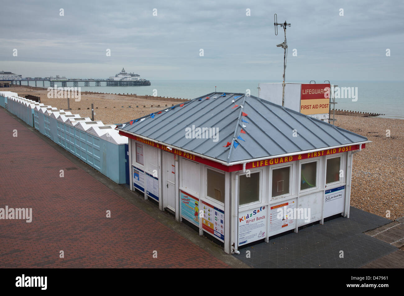 Lifeguard station on Eastbourne beach Stock Photo Alamy