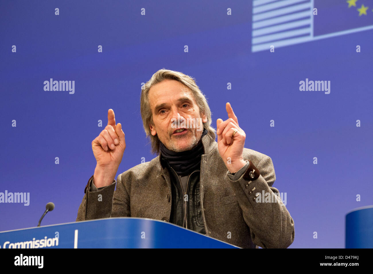 Oscar-winning actor and Executive Producer and Narrator of the documentary film 'Trashed' Mr Jeremy Irons Stock Photo