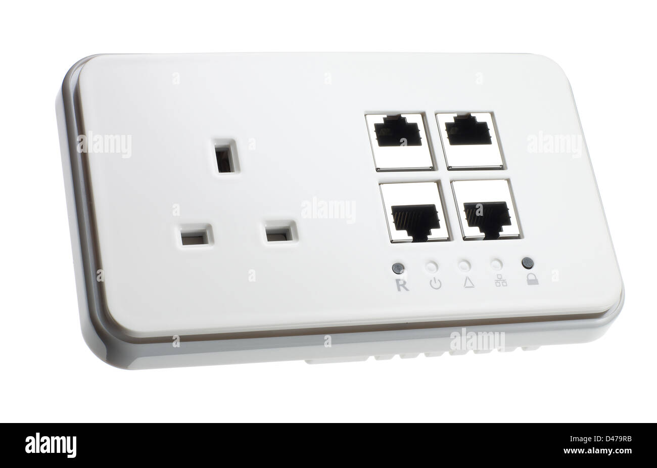 sockets with a standard British mains electricity socket Stock