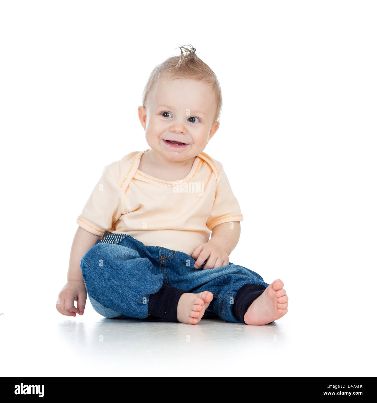 Kid sitting and smiling Cut Out Stock Images & Pictures - Alamy