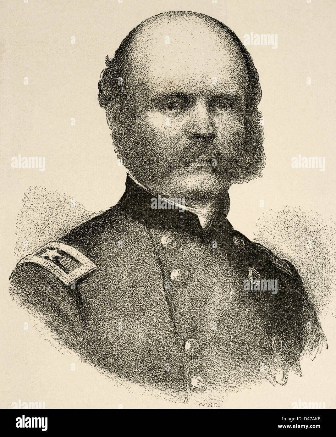 Ambrose Everett Burnside (1824-1881). American Military. Engraving in The Universal History, 1885. Stock Photo