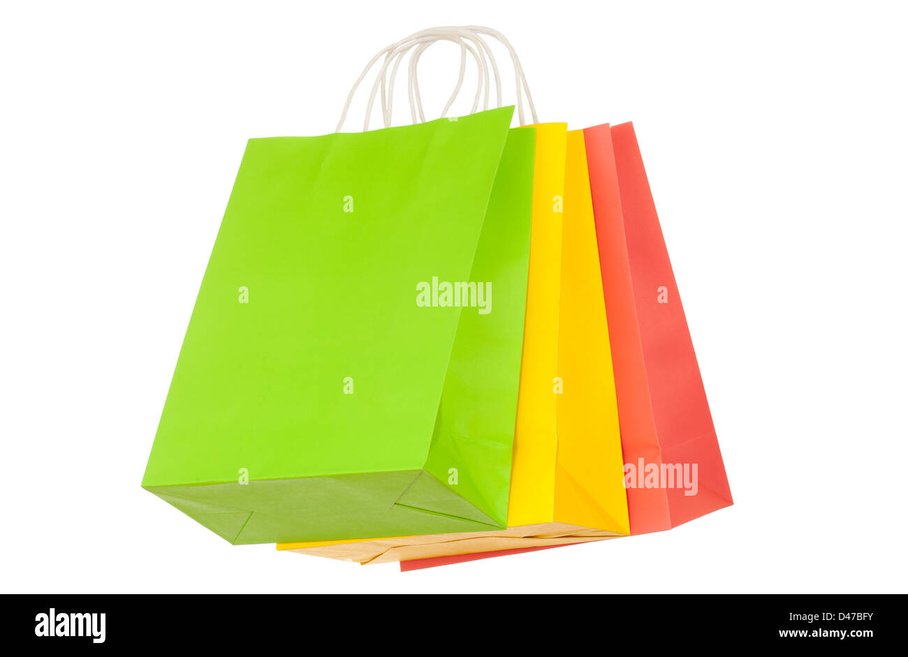 Set of colored paper shopping bags Stock Photo