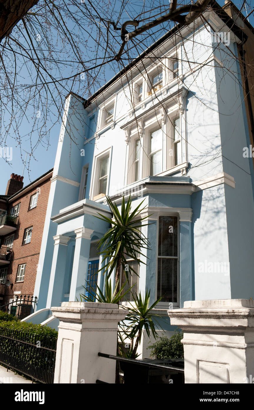 Terraced houses, Elgin Crescent, Kensington, London, W11, UK Stock