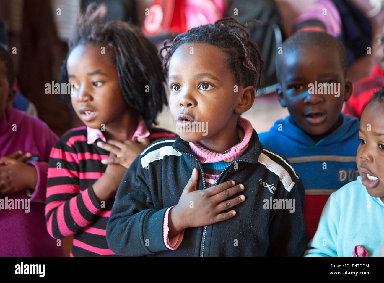 Young South African children dance and sing in an Early Childhood